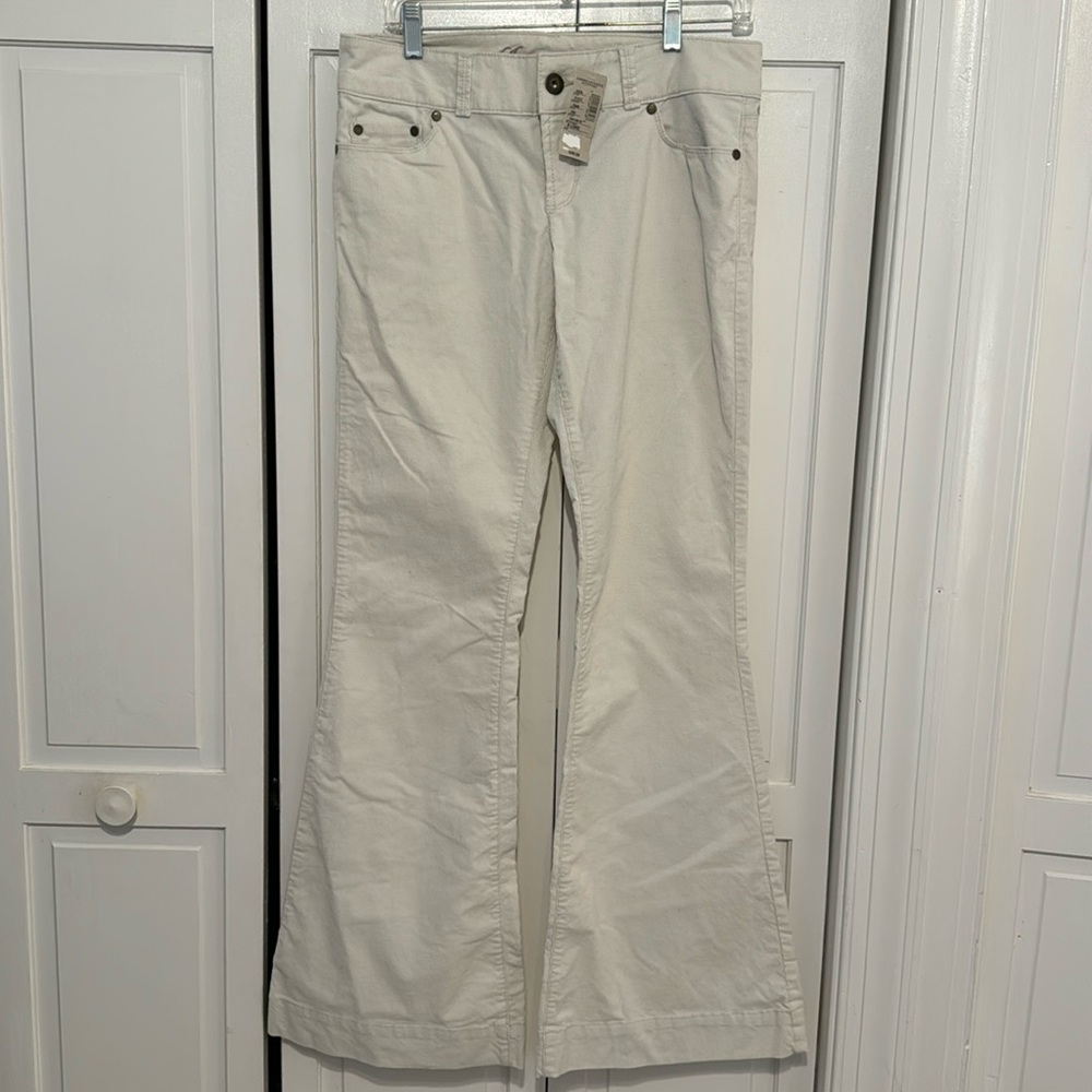 American Eagle Corduroy White Flare Pants